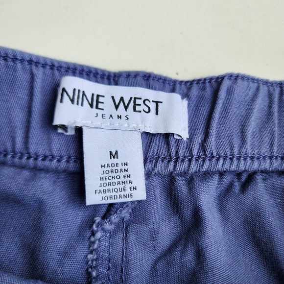 Nine West Jeans Women's Skort Wrap Front Elastic Back Waist Comfort Navy Blue M - Picture 6 of 11